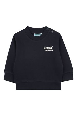 felpa in cotone blu KENZO KIDS | K61293845